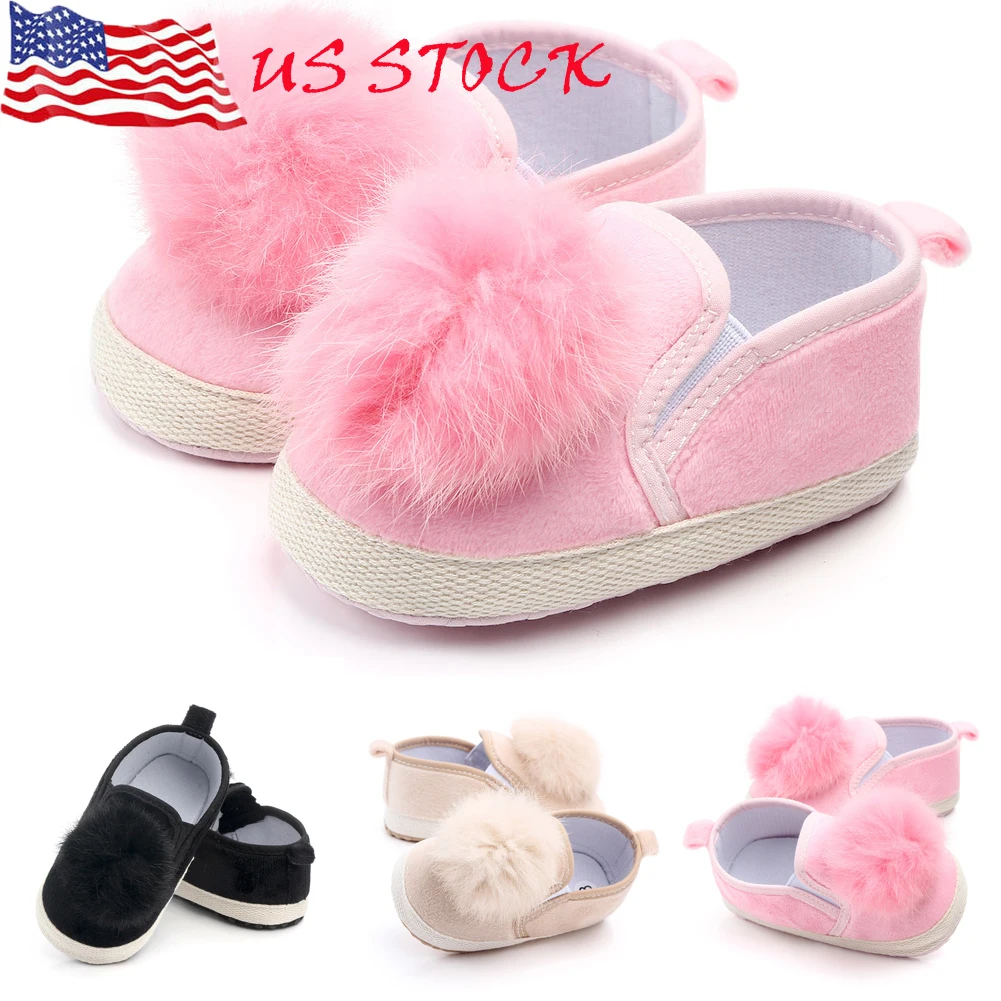 Newborn Baby Girl Kids Glitter Crib Shoes Anti-slip Soft Sole Sneakers Prewalker