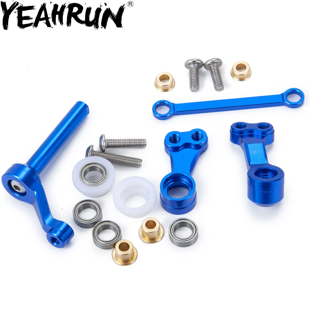 

YEAHRUN 1Set Aluminum Bearing Steering Bell Crank Assembly For RC 1:10 TAMIYA CC01