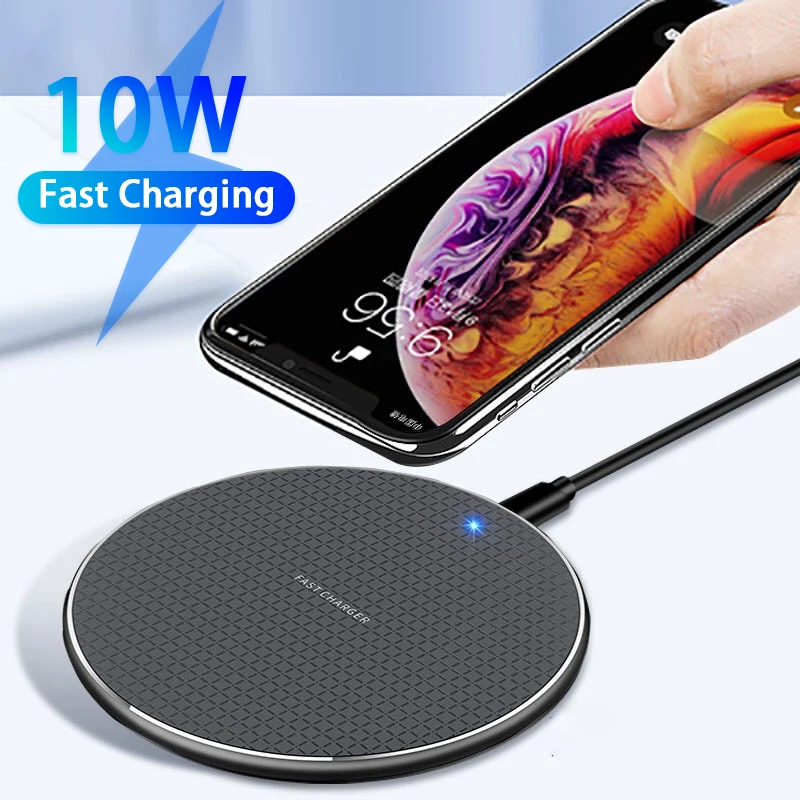 Беспроводное зарядное устройство Qi 10 Вт для iPhone 13 12 Pro Max 11 XR XS Samsung Huawei Xiaomi Oppo