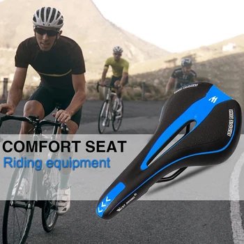 

Universal PU Leather Saddle MTB Bicycle Saddle Seat Cushion Hollow Shock-Absorbing Breathable Road Bike Saddle Cycling Equipment