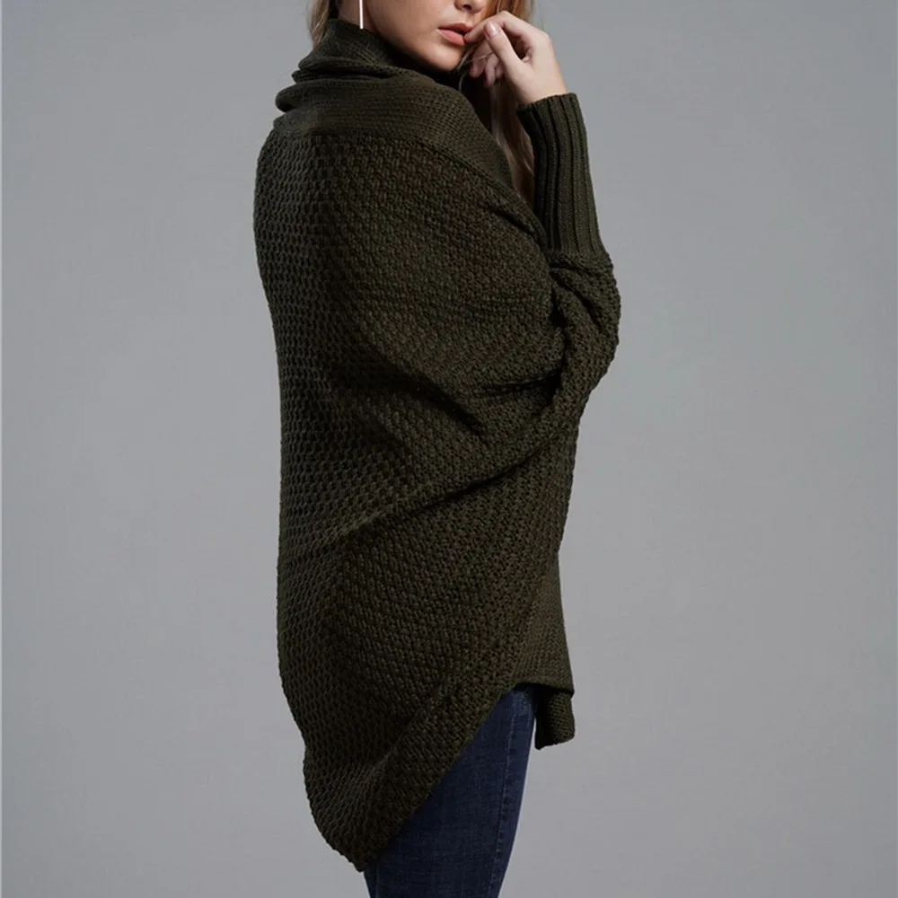 Loozykit Autumn Winter Batwing Sleeve Knitwear Cardigan Women Large Size Knitted Sweater Cardigan Female Elegant Jumper Coat