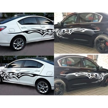 

Hot 110 * 48cm Decal Removable Fashion Stickers Flame Fire Totem Car Vehicle Styling Whole Body Waterproof Sticker