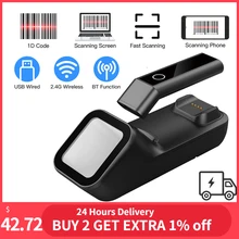 

Aibecy 3-in-1 1D/2D/QR Bar Code Reader BT & 2.4G Wireless Barcode Scanner Handheld USB Wired Connection with Scanning Base