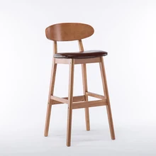 Новинка 20%, скандинавский барный стул, длинная ножка, барный стул, высокая спинка, кафе, креативный твердый деревянный барный стул, современный минималистичный домашний декор