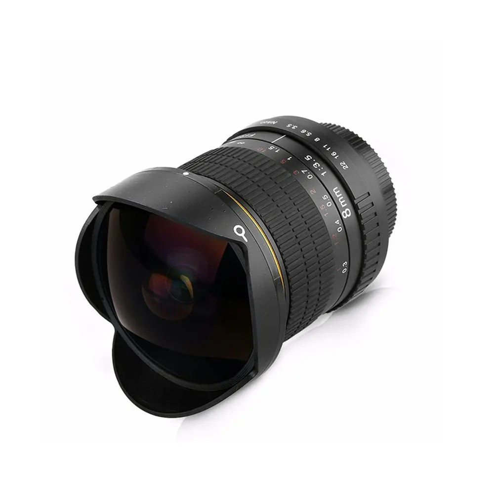 

Portable 8mm f/3.5 High Definition Fisheye Lens with Removeable Hood for Canon DSLR 8-8mm Fixed-Non-Zoom Lens