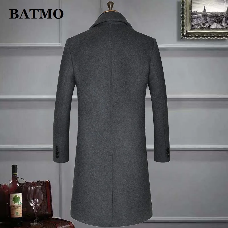 Batmo Новое поступление, зимняя высококачественная шерстяная Повседневная Длинная Мужская куртка, Мужская зимняя теплая куртка, большие размеры M-4XL 1882