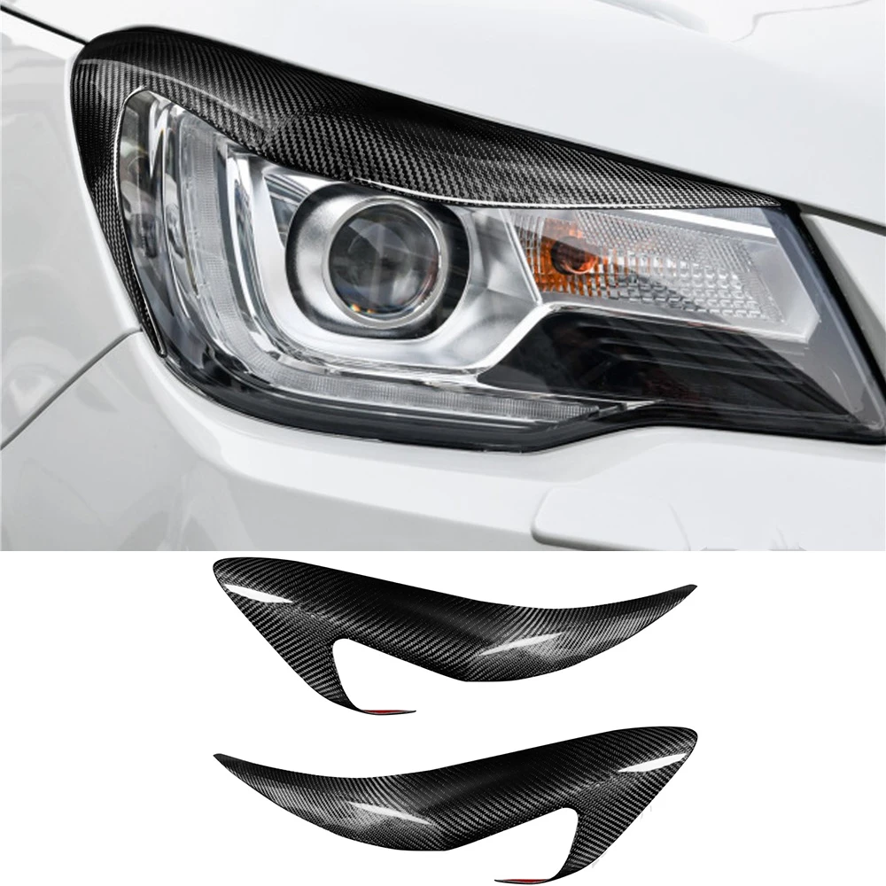 

Real Carbon Fiber Front Headlight Eyelids Eyebrow Decoration Cover for Subaru Forester 2013-2018 Exterior Car Accessories