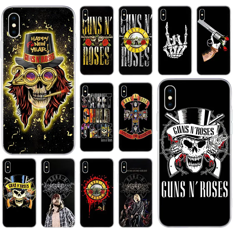 Мягкий силиконовый чехол Hot Guns n Roses для Apple iPhone 11 Pro XS MAX X XR 7 8 Plus 6 6s 5 5S SE Модный |