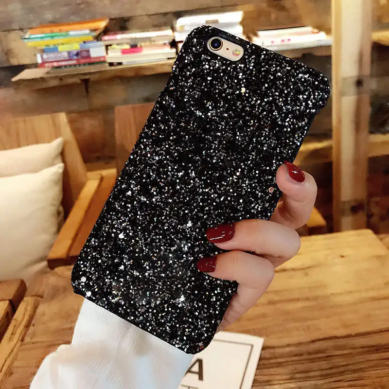 Black Для Xiaomi mi 9 SE mi 8 Lite Блестящий ремешок с блестками чехол для телефона для Xiao mi Red mi 7 6 5plus Red mi 6A 5A 4A чехол - Цвет: Black