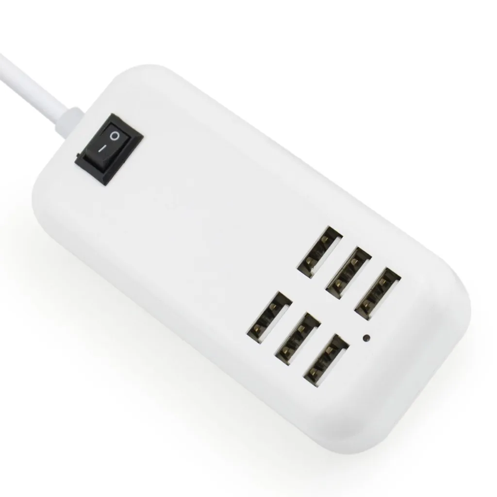 OMESHIN 6 Порты и разъёмы usb-хаб сплиттер с адаптером переменного тока для рабочего стола адаптер EU/US/UK штекер Вход 100 V-240 V переменного тока, 50-60 Гц