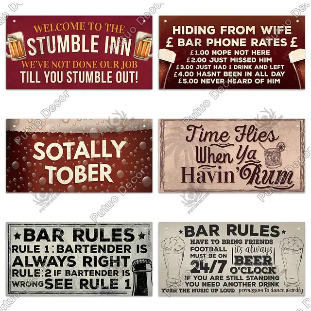 Putuo Decor Bar Signs Funny Wooden Signs Gifts Decorative Plaques In Bar Door Decoration Pub Club Hanging Home Decor 5