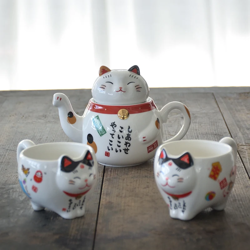 TANGPIN, милый фарфоровый чайный сервиз lucky cat, креативный, maneki neko, керамическая чайная чашка, чайник с ситечком, прекрасный плюус, чайник для кошки