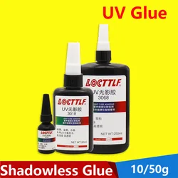 Colle UV transparente sans ombre, séchage rapide, verre, cristal, adhésif, plastique, métal, acrylique, 10/50 ml 