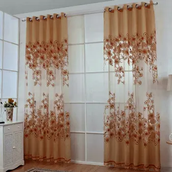 

Fashion Floral Tulle Door Window Curtain Drape Panel Sheer Home Decorative Front Curtains New HYD88