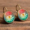 FSUNION Boho fleur boucles d'oreilles goutte pour les femmes Vintage Bijoux motif géométrique boucles d'oreilles rondes Bijoux boucles d'oreilles bohême ► Photo 3/6