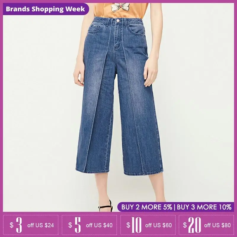 Vero Moda Women's Loose Fit 100% Cotton High-rise Capri Jeans| 31926I524 Vero Moda Women's Loose Fit 100% Cotton High-rise Capri Jeans| 31926I524