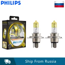 Philips H4 9003 12 в цвет видения желтый цвет лампы Автомобильные фары авто галогенные Hi/lo луч+ 60% более белый ECE 12342CVPYS2, пара