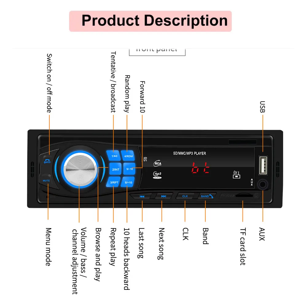 Автомагнитола с Bluetooth 12 В FM Aux IN|Автомобильные радиоприемники| |