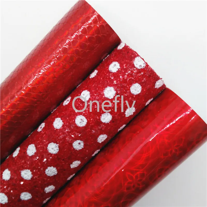 Onefly 21x29 см узор в горошек блеск с принтом ткань переливающийся Синтетическая кожа