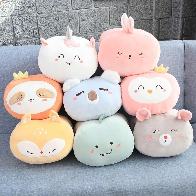 Kawaii Животные Рука теплая подушка милый Единорог коала Пингвин динозавр кролик