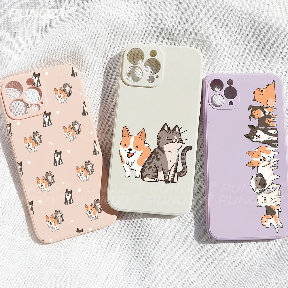

Cute cat dog Panda animal Phone Case For iPhone 13 pro max 12 pro 11 pro max 6 6s 8 7 Plus X XR XS MAX 8 plus TPU Silicone Case