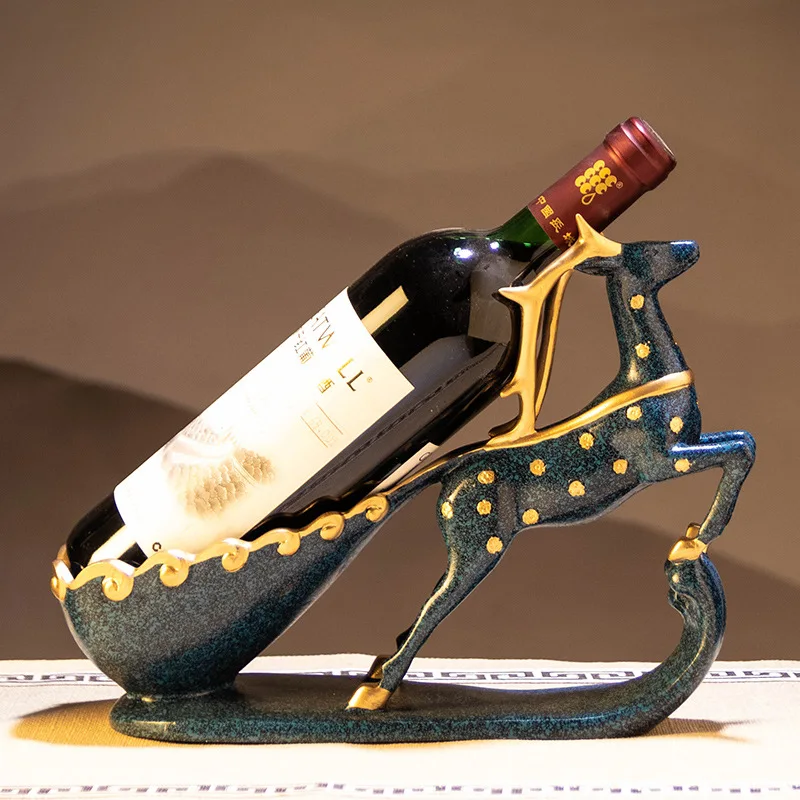 

Elk wine rack ornaments modern luxury new Chinese household living room wine cabinet decorations creative personality