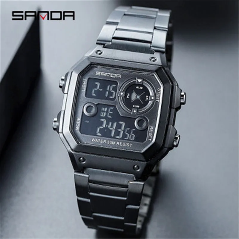 

2019 Digital Wristwatches Men Women Sports Watches Waterproof Stainless Steel Casual Watch Military Clock Relogio Masculino