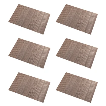 

6pcs PVC For Dining Table Waterproof Dustproof Heat Insulation Place Mats Set Stain Resistant Washable Kitchen Multifunction