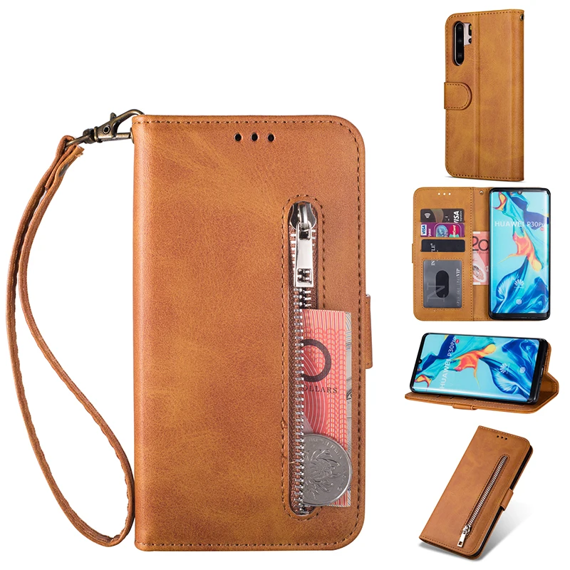 Флип-бумажник на молнии, кожаный чехол для huawei P20 Lite P30 Pro mate 10 20 Lite P Smart Plus Y6 Y7 Prime, флип-чехол с подставкой, Fundas