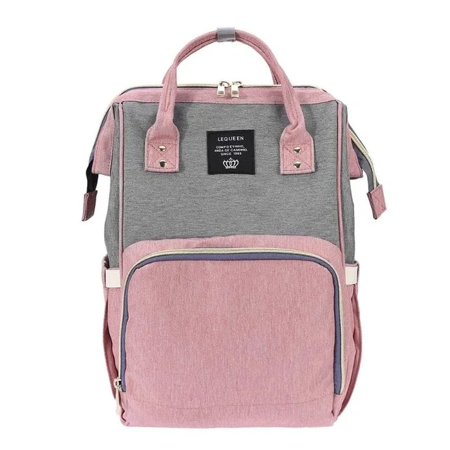 Сумка для кормления, для мам, для мам, для подгузников, брендовая Большая вместительная детская сумка, рюкзак для путешествий, дизайнерская сумка для кормления, для ухода за ребенком - Цвет: Pink gray1