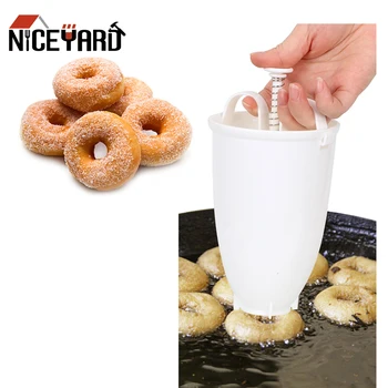 

Portable Manual Donut Maker Plastic Lightweight Doughnut Machine Easy Fast Deep Fry Waffle Dispenser Arabic Waffle Donut Mould