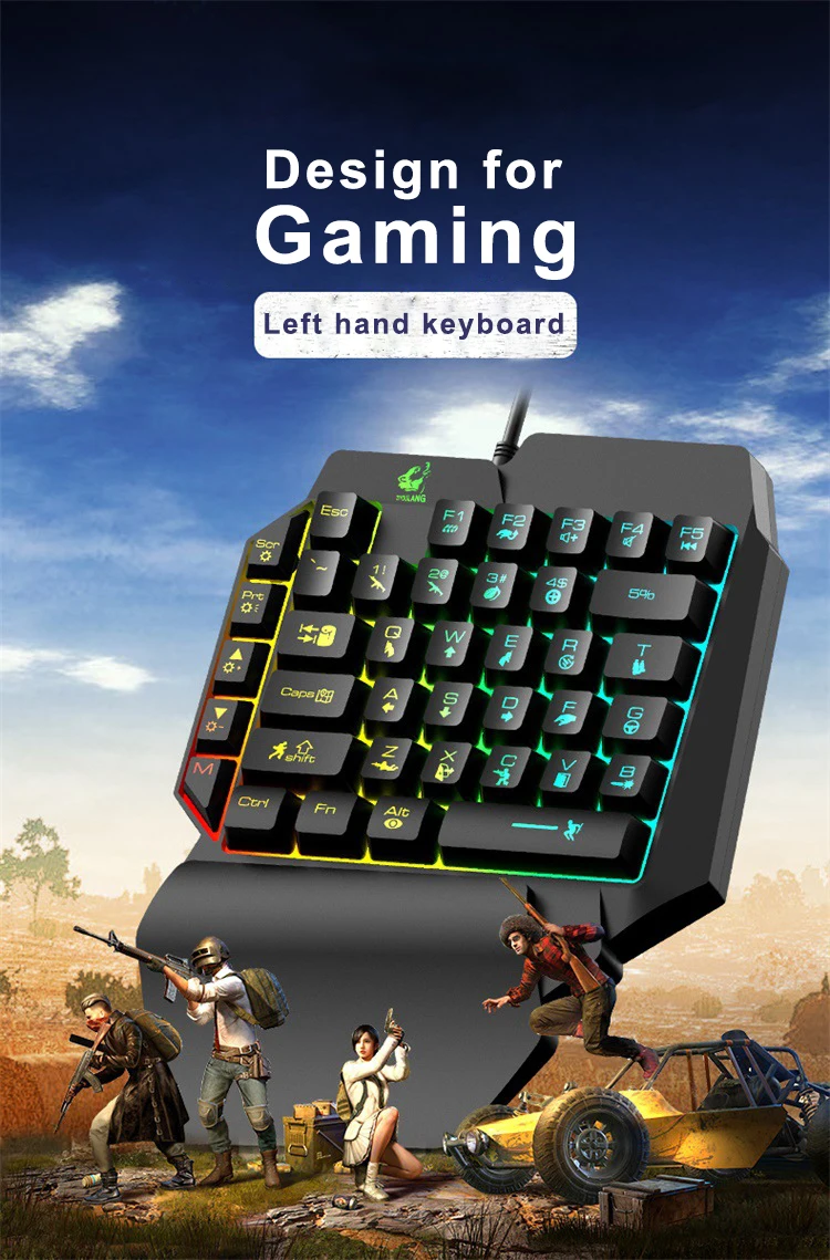 teclado da mão esquerda único para o