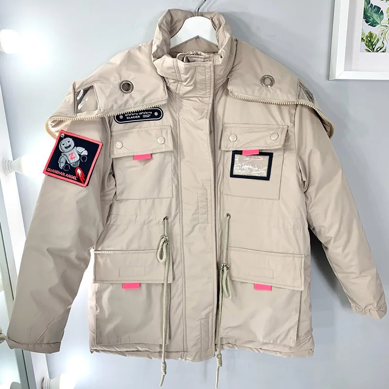 Abrigos Mujer Invierno Новое поступление размера плюс 3XL парка короткая хлопковая стеганая куртка с капюшоном теплая зимняя куртка Женское зимнее пальто