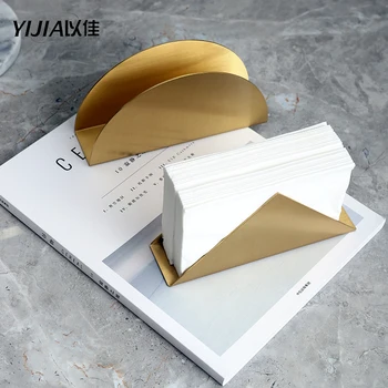 

Brass triangle Kitchen Paper Towel Holder Bathroom Tissue Stand Floor-standing Luxury hotel dining table paper holder