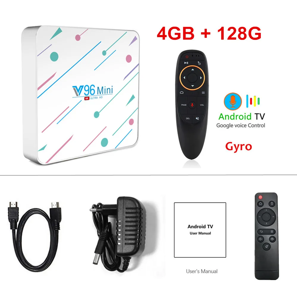 4 ГБ 128 ГБ V96 Мини Android 9,0 tv Box Allwinner H6 четырехъядерный 6K H.265 Wifi netflix Youtube телеприставка V96mini 4 Гб ram 32 Гб 64 ГБ - Цвет: 4G128G G10 voice