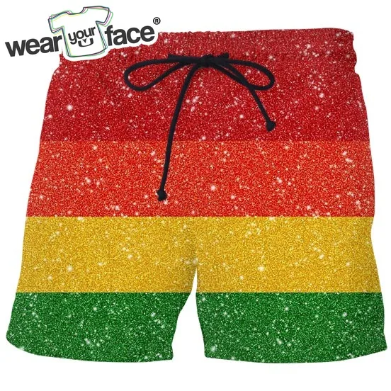Радужное блестящее 3D пляжное платье с принтом шорты модные мужские s праздничные свободные короткие мужские Homme карго шорты Прямая поставка