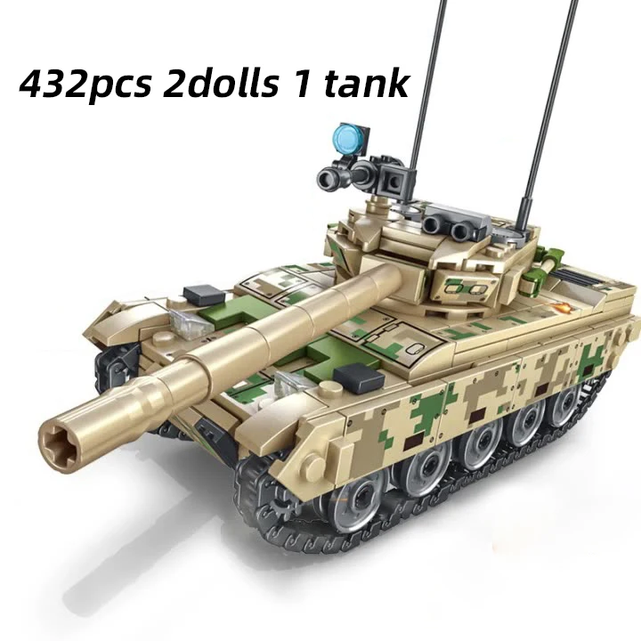 432pcs World War II Iron-Blooded Heavy Military Main Battle Tank Boy Puzzle Assembled Building Blocks Children's Toy Gift | Игрушки и