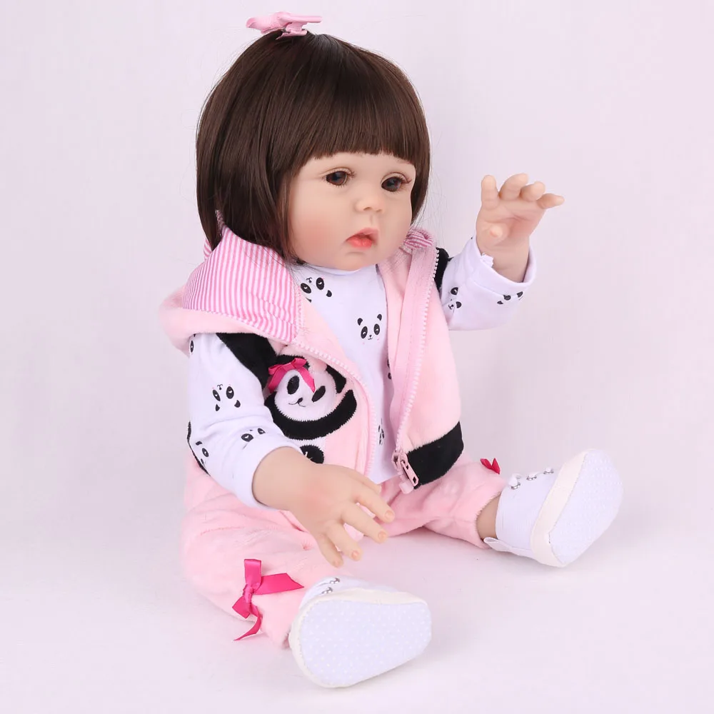 Full Soft silicone Reborn Baby Dolls 18 Inch 48cm Child Alive Play Toys Lifelike Toddler Girl Bath Playmate Kids Birthday Gifts