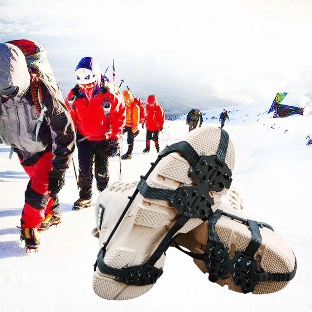 New 24 Teeth Shoe Spiked Grips Cleats Crampons Ice Climbing Winter Snow Shoes Cover Anti U1Q0 |