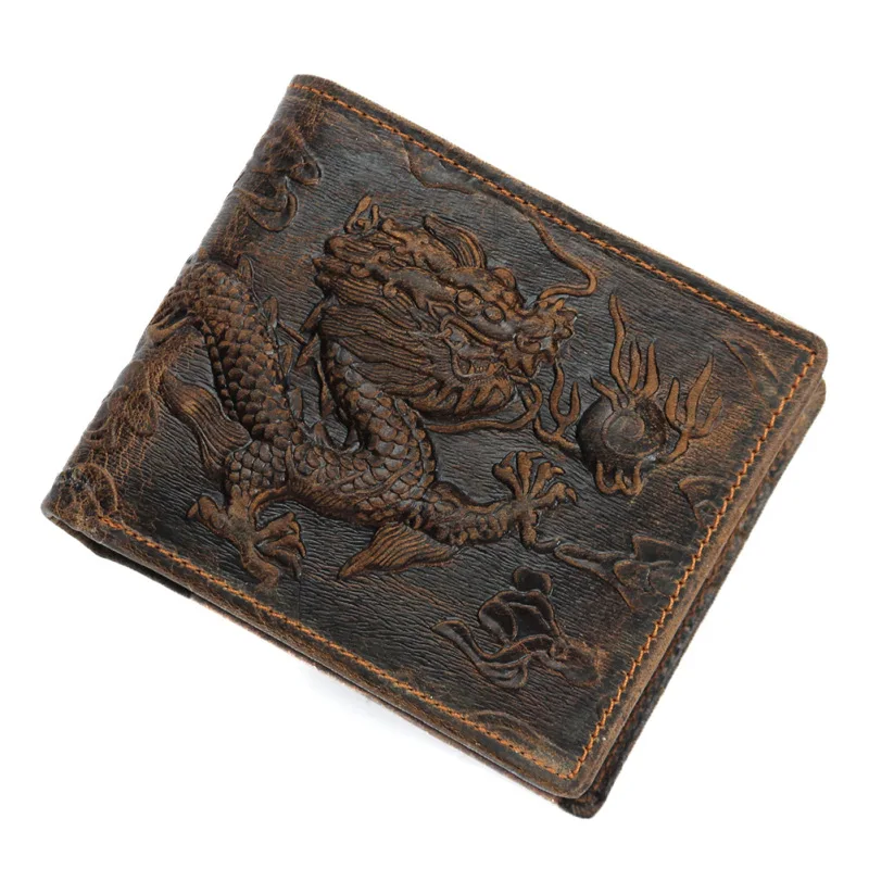 

Men's leather short wallet chinese-style student wallet top layer cow leather wallet men's youth 2020 new wallet