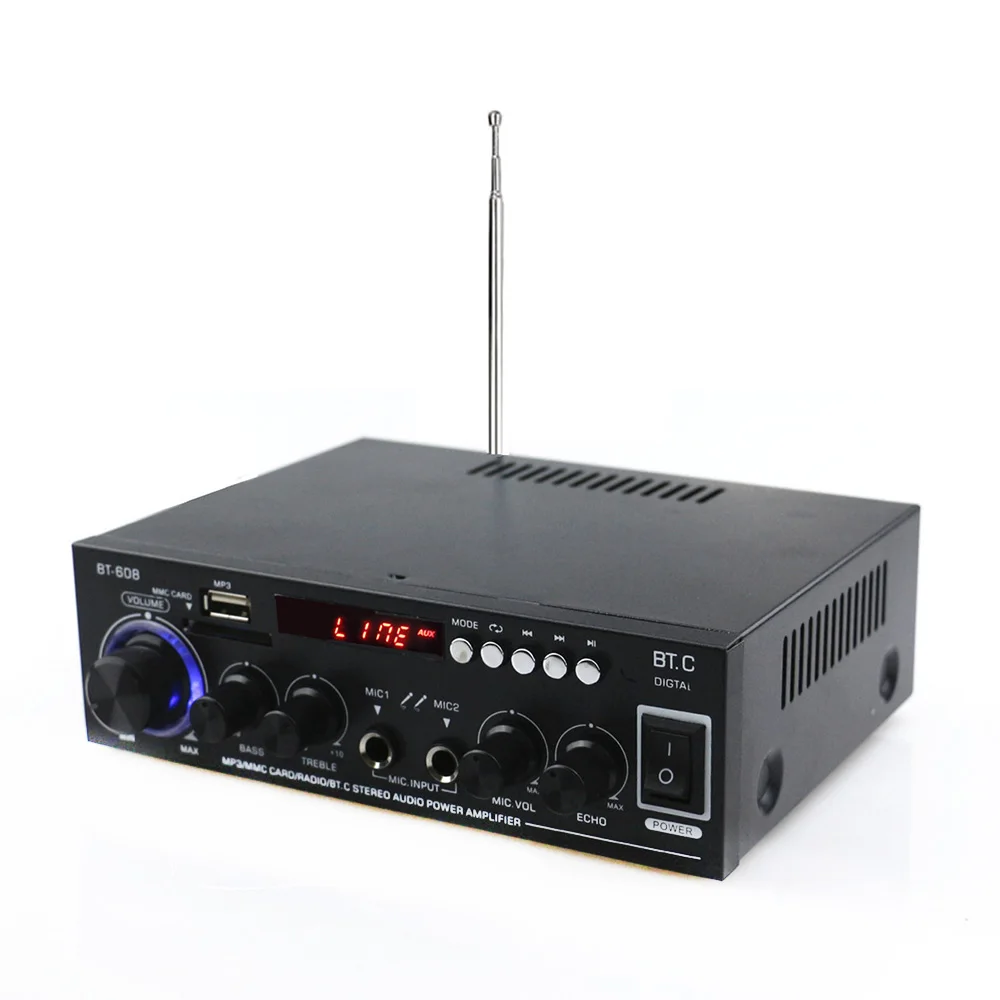 Домашние усилители аудио Bluetooth Сабвуфер FM SD Мини HIFI Усилители мощности для автомобиля домашний кинотеатр звуковая система ЕС/США