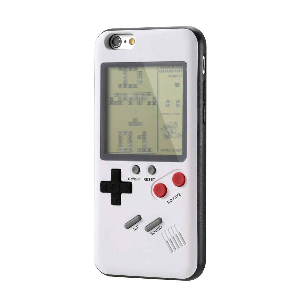 قماش سميراميس Retro Gameboy Tetris Phone Cases for iPhone 13 12 11 Pro XS MAX XR ... coque iphone xs Game Boy Minimalism