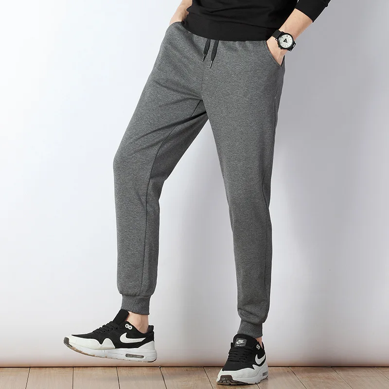 Autumn Athletic Pants Men's Korean-style Cotton Casual Pants Trend Teenager Spring And Autumn Slim Fit Capri Pants Men'S Wear