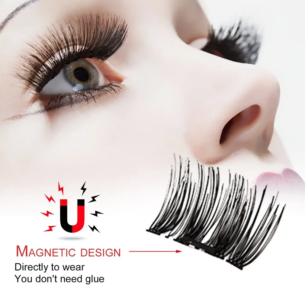 

3D Magnetic eyelashes Eyelash Extension 100% Handmade Thick Volume Long False Lash Makeup Giltter Packing 2 Pairs/set with box