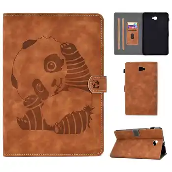 

funda For Sansung TAB A 10.5 T590/T595 Case Luxury embossed Panda Cartoon PU Leather Case Silicone Shockproof Protective Cover