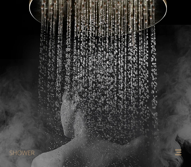 Brushed Gold Shower System  10 Shower Faucet Set Bathroom Rain Shower head and 3-Setting Handheld Shower Head Set (19)