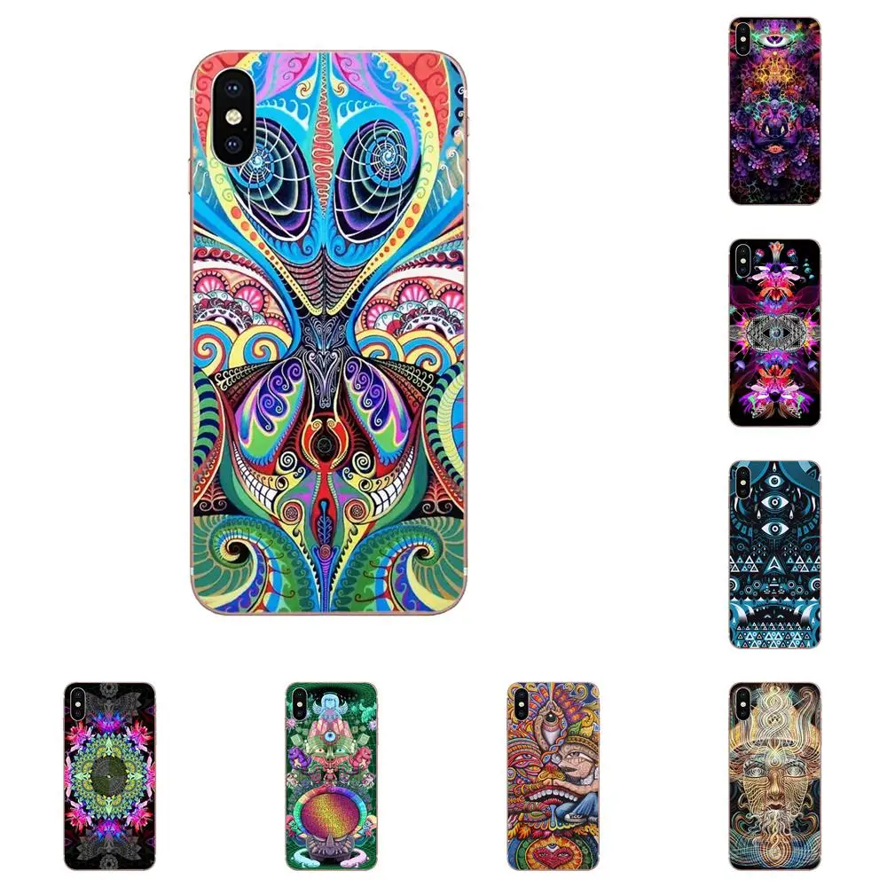 

Soft TPU Accessories Case For Apple iPhone X XS Max XR 4 4S 5 5C 5S SE 6 6S 7 8 Plus Dmt Psychedelic Hallucinogen Lsd Acid