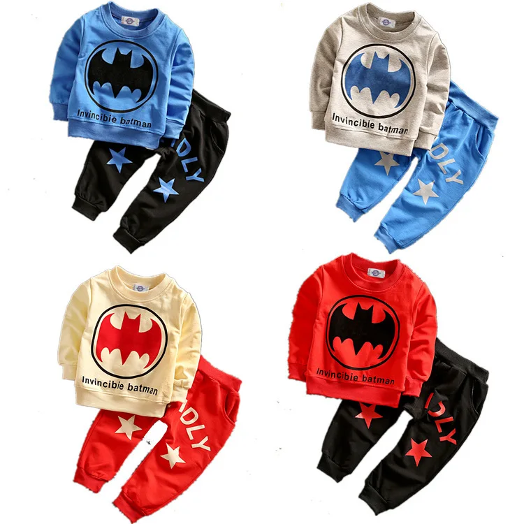 

Autumn Children Spring And Autumn Set Korean-style BOY'S Batman Two-Piece Set
