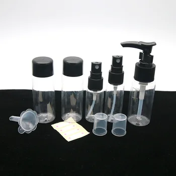 

7pc/Set Mini Travel Makeup Cosmetic Face Cream Pot Bottles Transparent Plastic Travel Accessories Empty Make Up Container Bottle