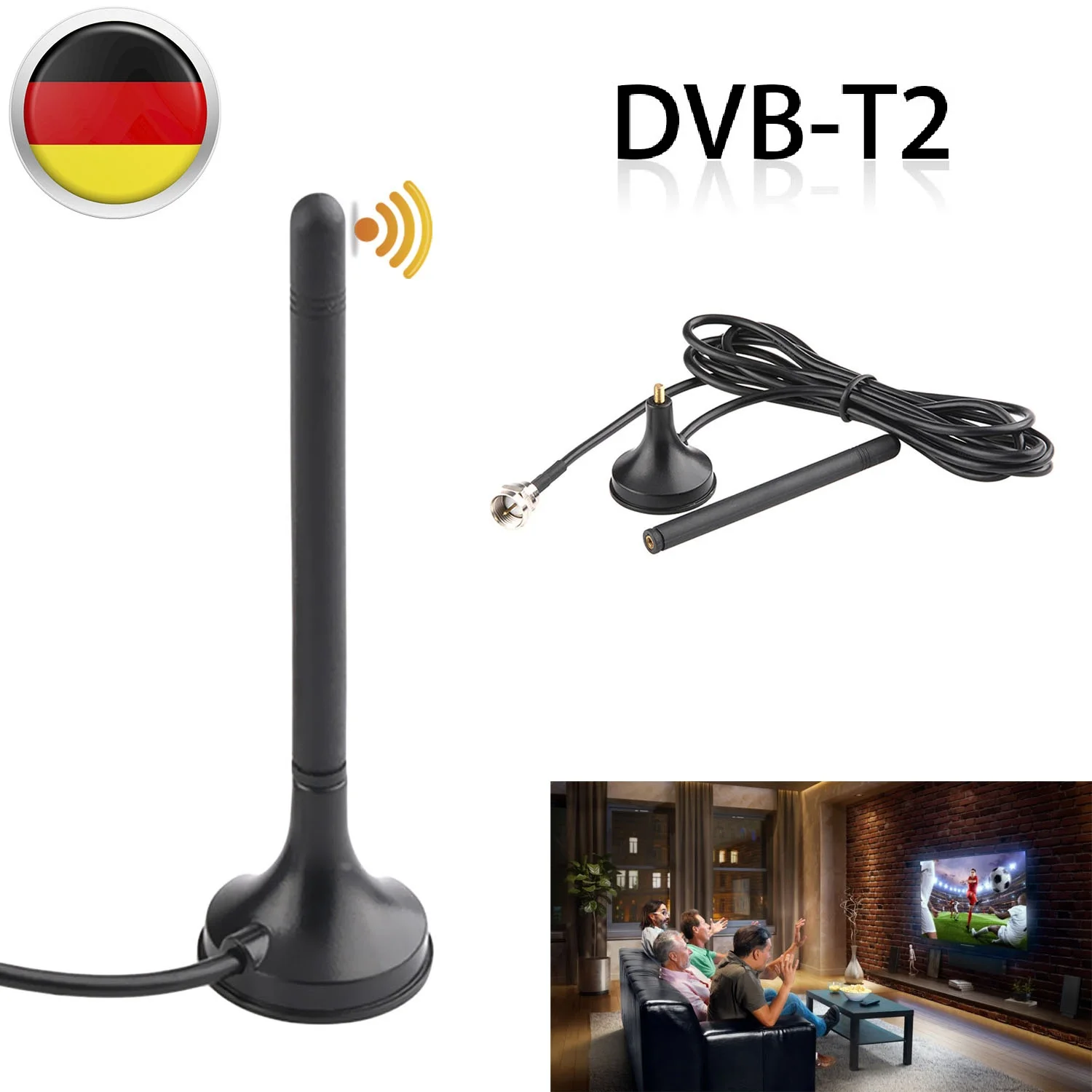 Горячая DVB-T2 ATSC ISDB Магнитная база F Тип антенны для цифрового ТВ HD ТВ Тернер VHF174-230/UHF470-860MHZ